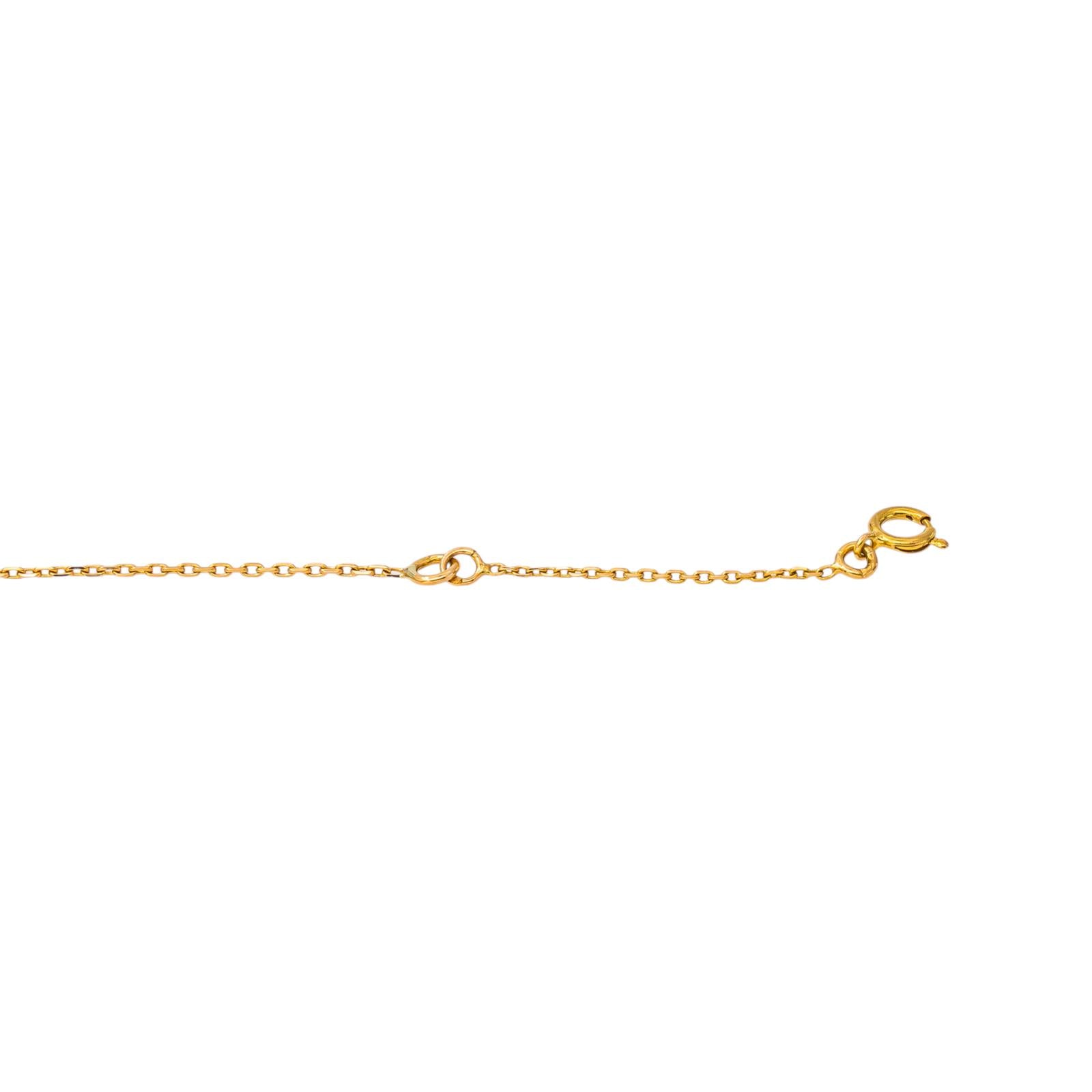 Yellow Gold Forçat Link Necklace with Sapphire