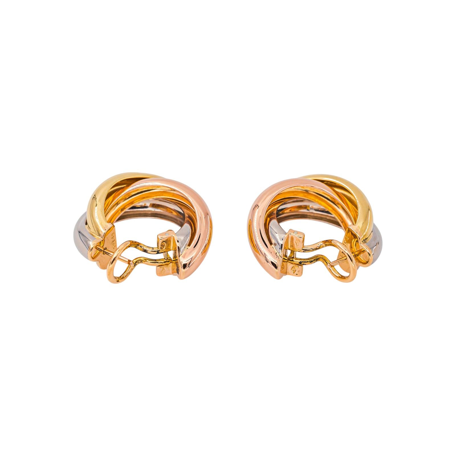 Cartier Boucles d'oreilles Créoles Trinity  Or jaune