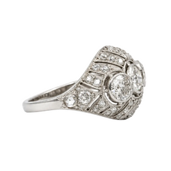 Platinum and Diamond Dome Ring