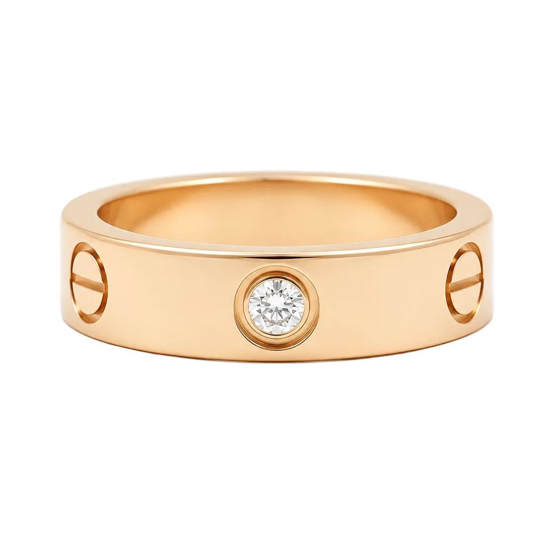 CARTIER "Love" Wedding Band in Rose Gold and Diamonds