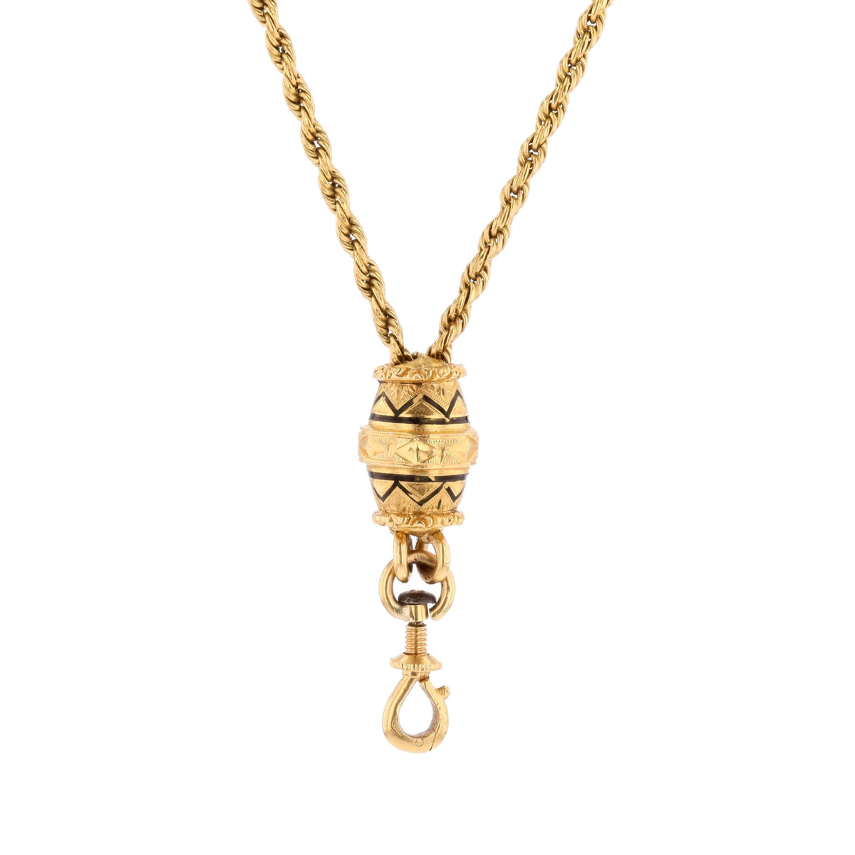 Yellow gold, Enamel, and Diamond necklace