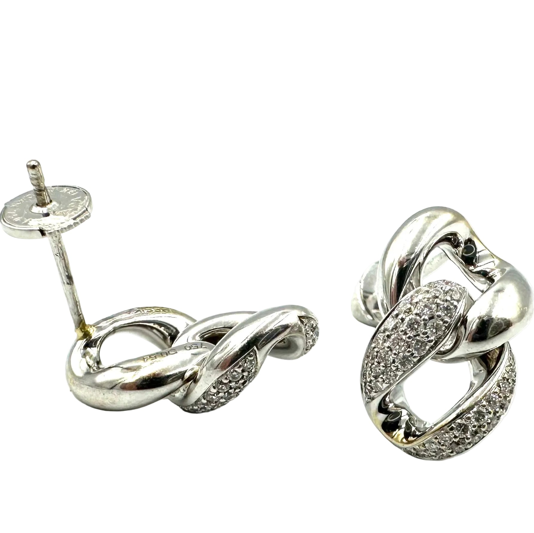 MESSIKA "Link" pendant earrings in white gold and diamonds