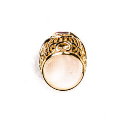 Dôme Ring in Rose Gold, Platinum, and Rubies