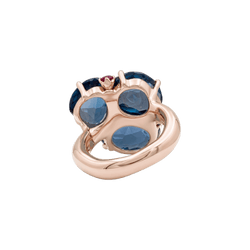 POMELLATO "Bahia" Cocktail Ring in rose gold, Topaz, and Sapphire