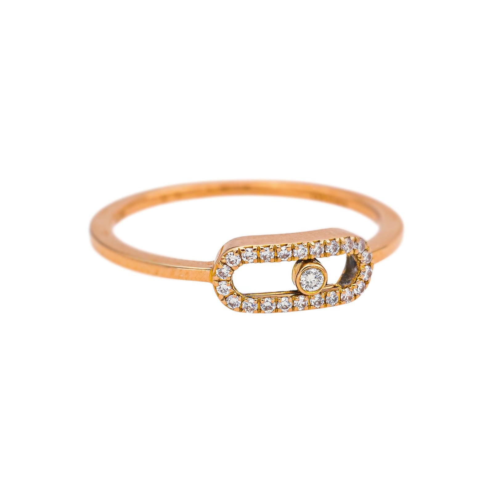 Messika Move Uno Ring, Rose gold with Diamond