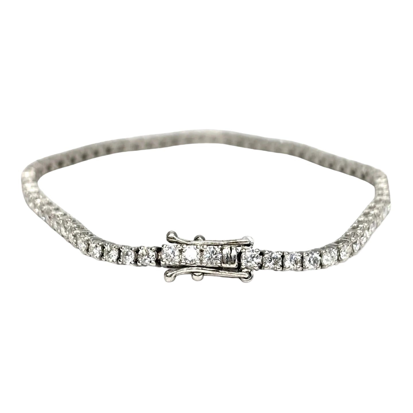 "Ligne" Bracelet in White Gold and Diamonds