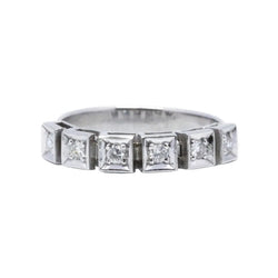 White Gold Wedding Band with Diamonds