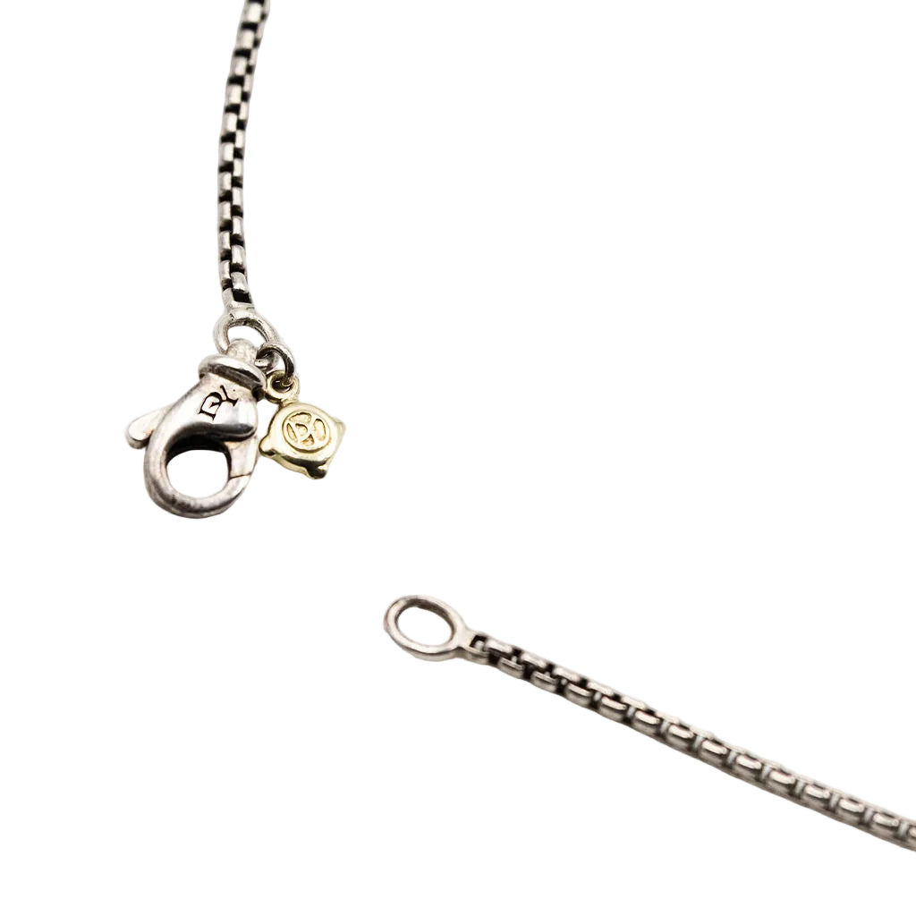 Necklace DAVID YURMAN Cross pendant in black silver and diamonds.