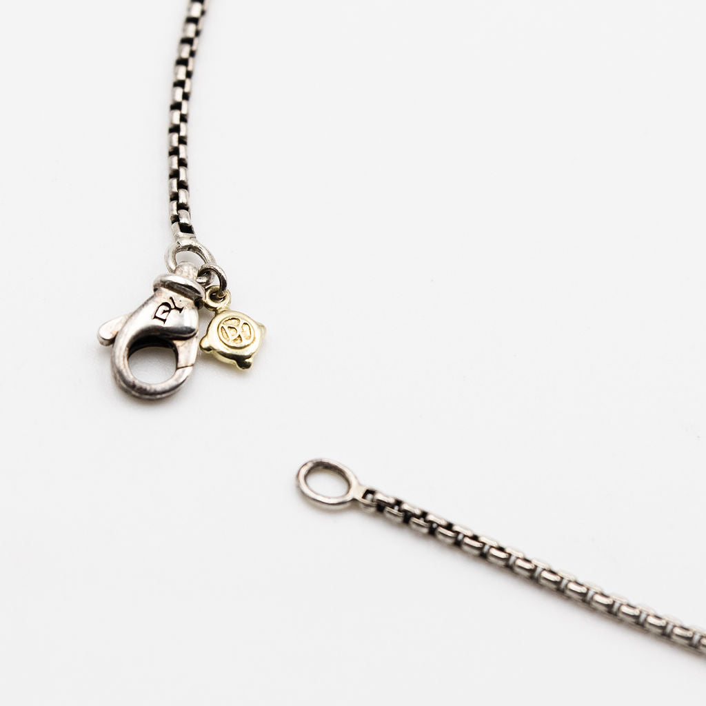 DAVID YURMAN Silver and Black Diamond Cross Pendant Necklace
