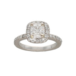 White Gold Solitaire Ring with Diamonds