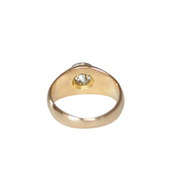 Bangle ring in yellow gold, white gold and diamonds