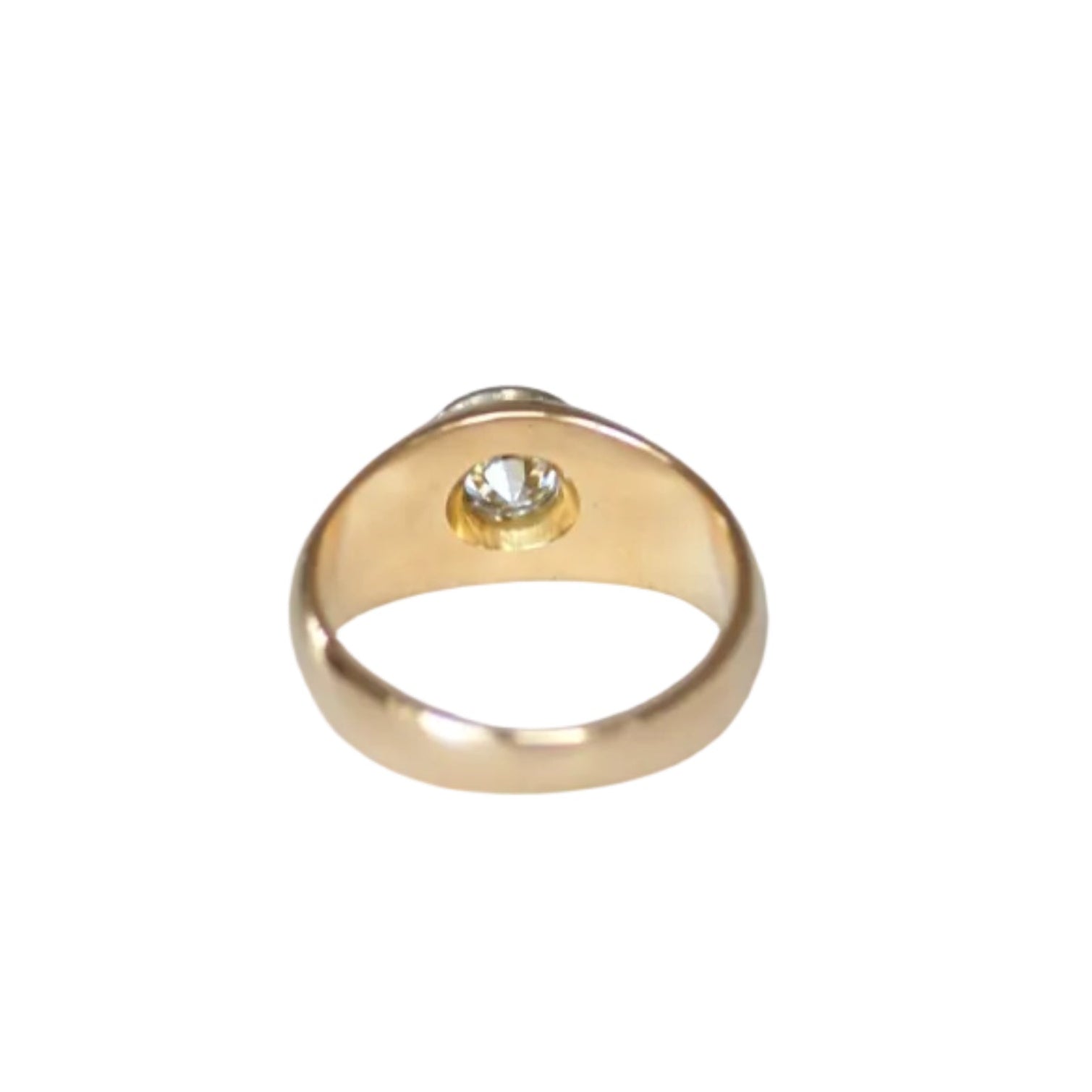 Bangle ring in yellow gold, white gold and diamonds