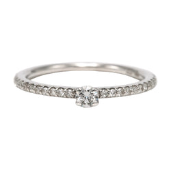 White Gold Solitaire Ring with Diamonds