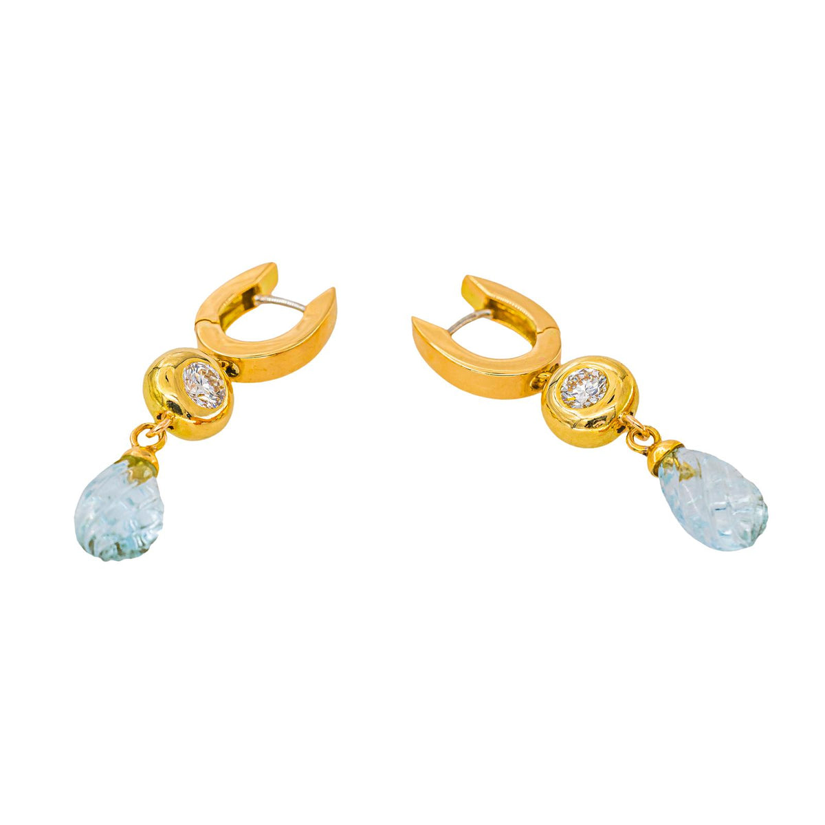 Yellow gold Aquamarine Earrings