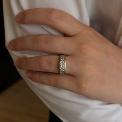 White Gold and Diamond Bangle Ring