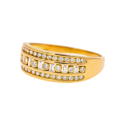 Bague Bandeau  Or jaune Diamant
