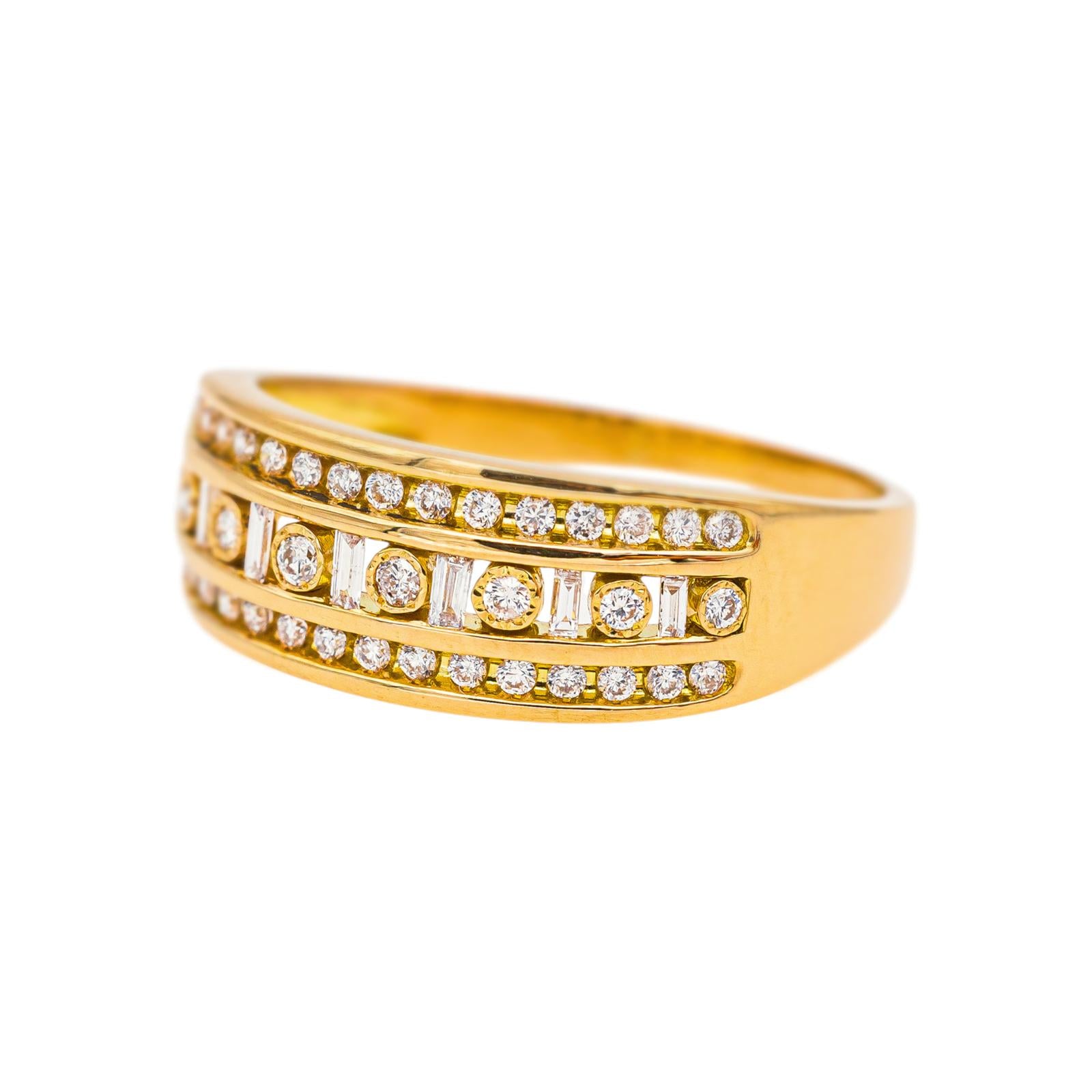 Bague Bandeau  Or jaune Diamant