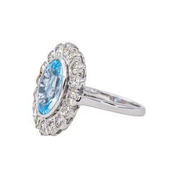 Bague Pompadour Or blanc Topaze