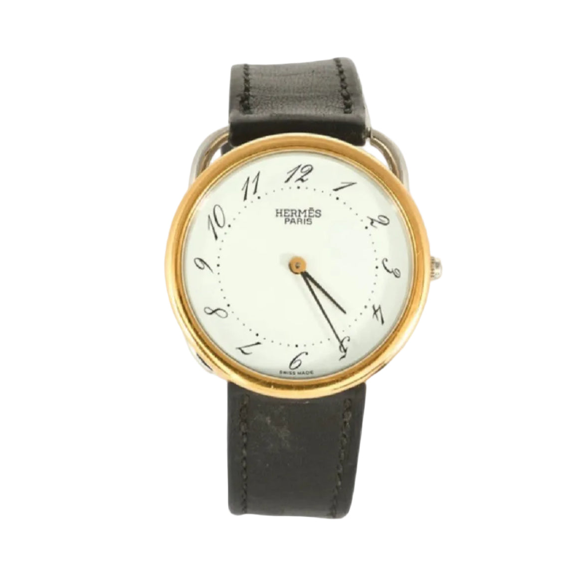 Watch HERMÈS C-arm with bracelet leather black