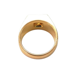 Signet Ring in Yellow Gold, Platinum, and Diamond