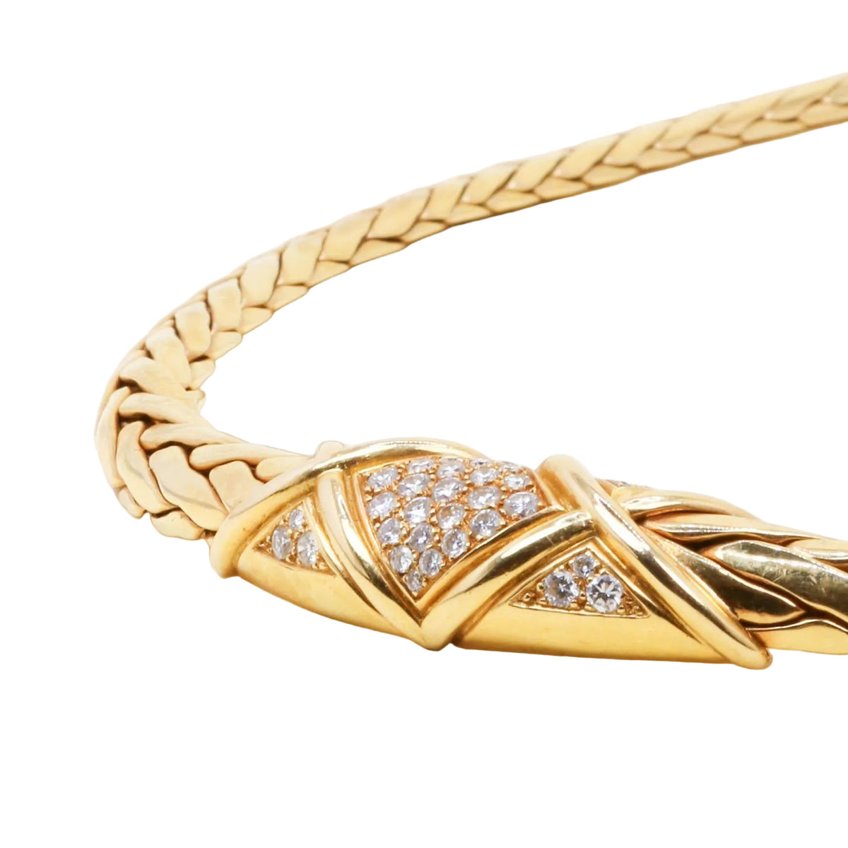 GAY FRÈRES Link Necklace in Yellow Gold and Diamonds