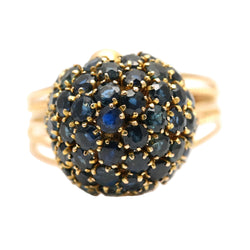 Dome Ring in Yellow Gold and Sapphires