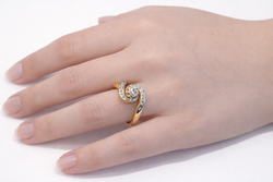Multicolored Gold and Diamond Tourbillon Ring