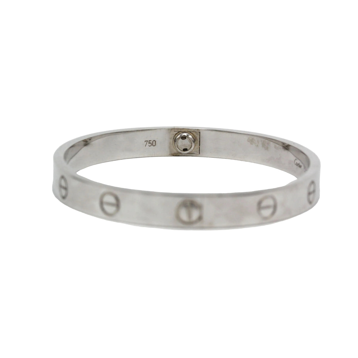 CARTIER "Love" White Gold Bangle Bracelet