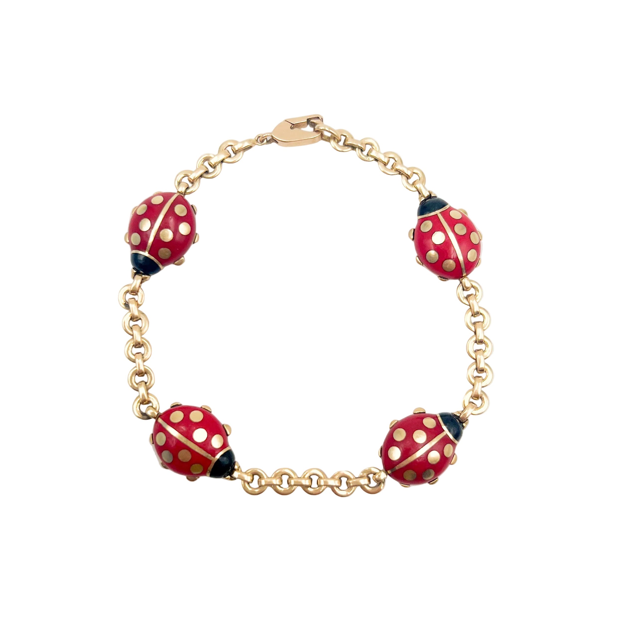 CARTIER "Ladybugs" Bracelet in yellow gold and Enamel