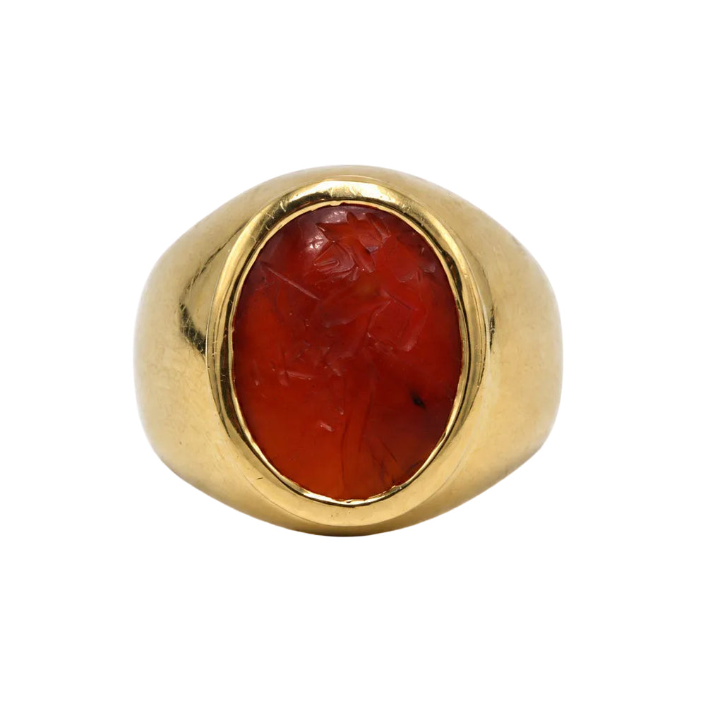 Yellow Gold and Carnelian Signet Ring