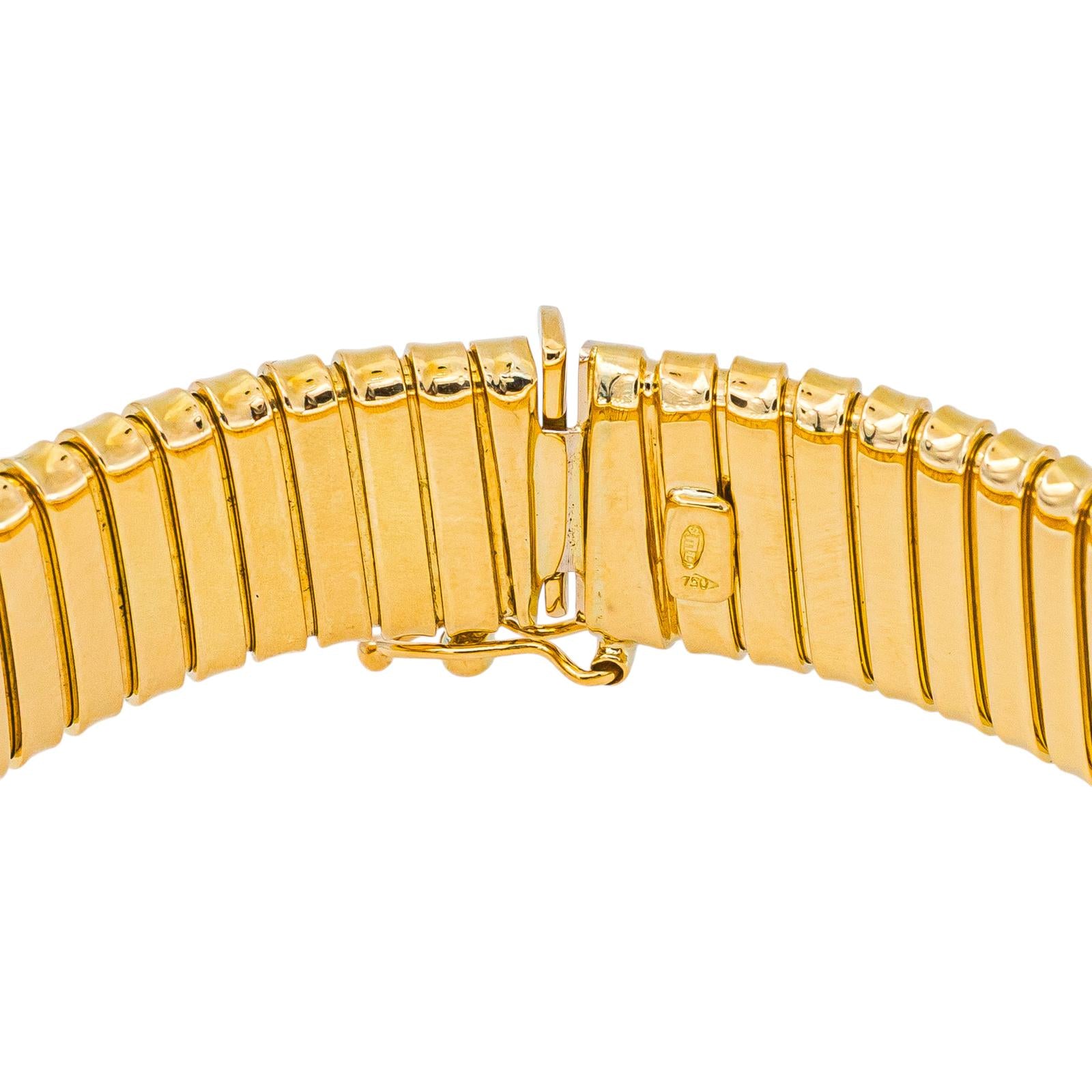 Yellow Gold Tubogas Link Bracelet