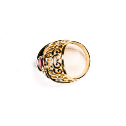 Dôme Ring in Rose Gold, Platinum, and Rubies