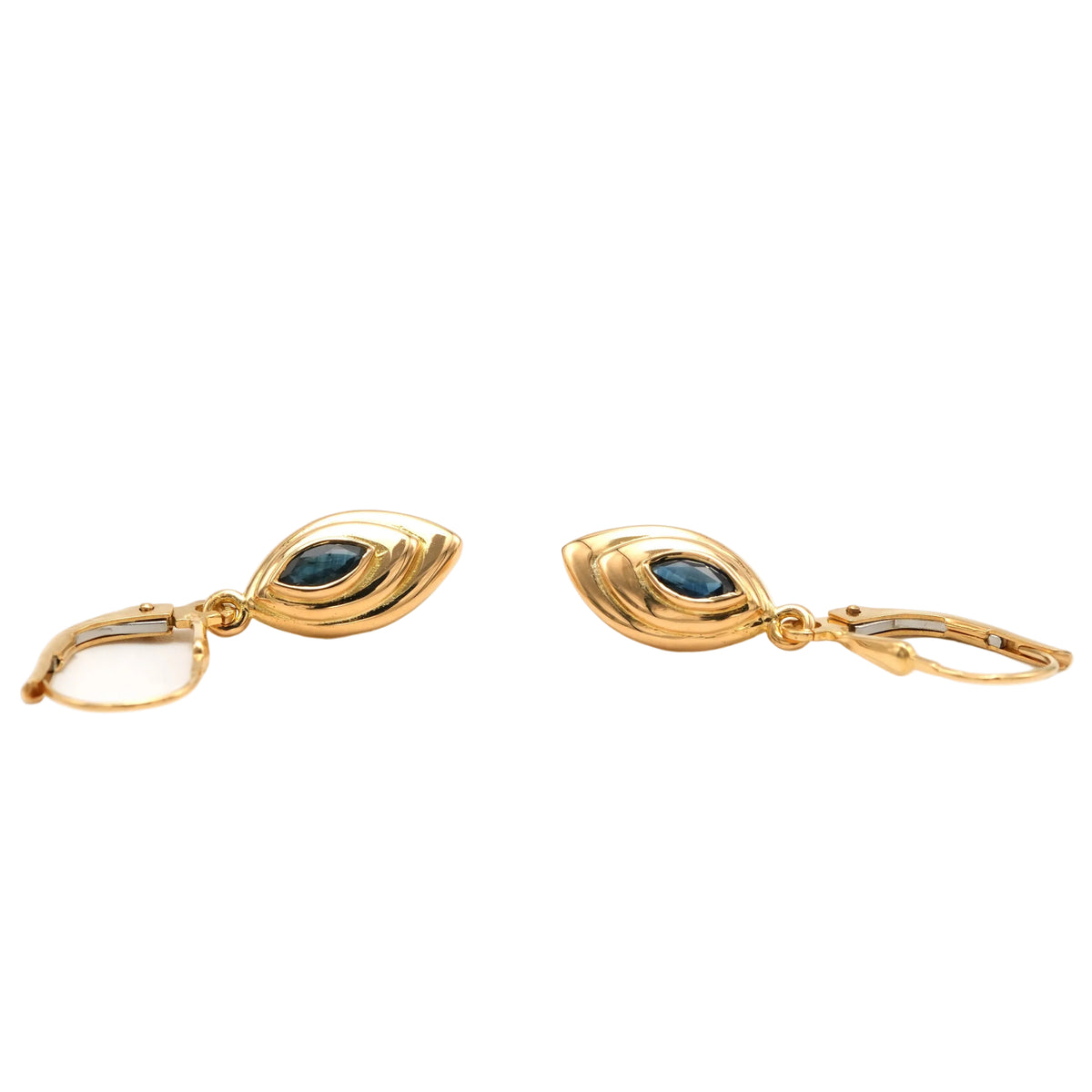 Yellow Gold and Sapphire Drop Earrings