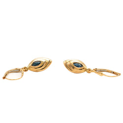 Yellow Gold and Sapphire Drop Earrings