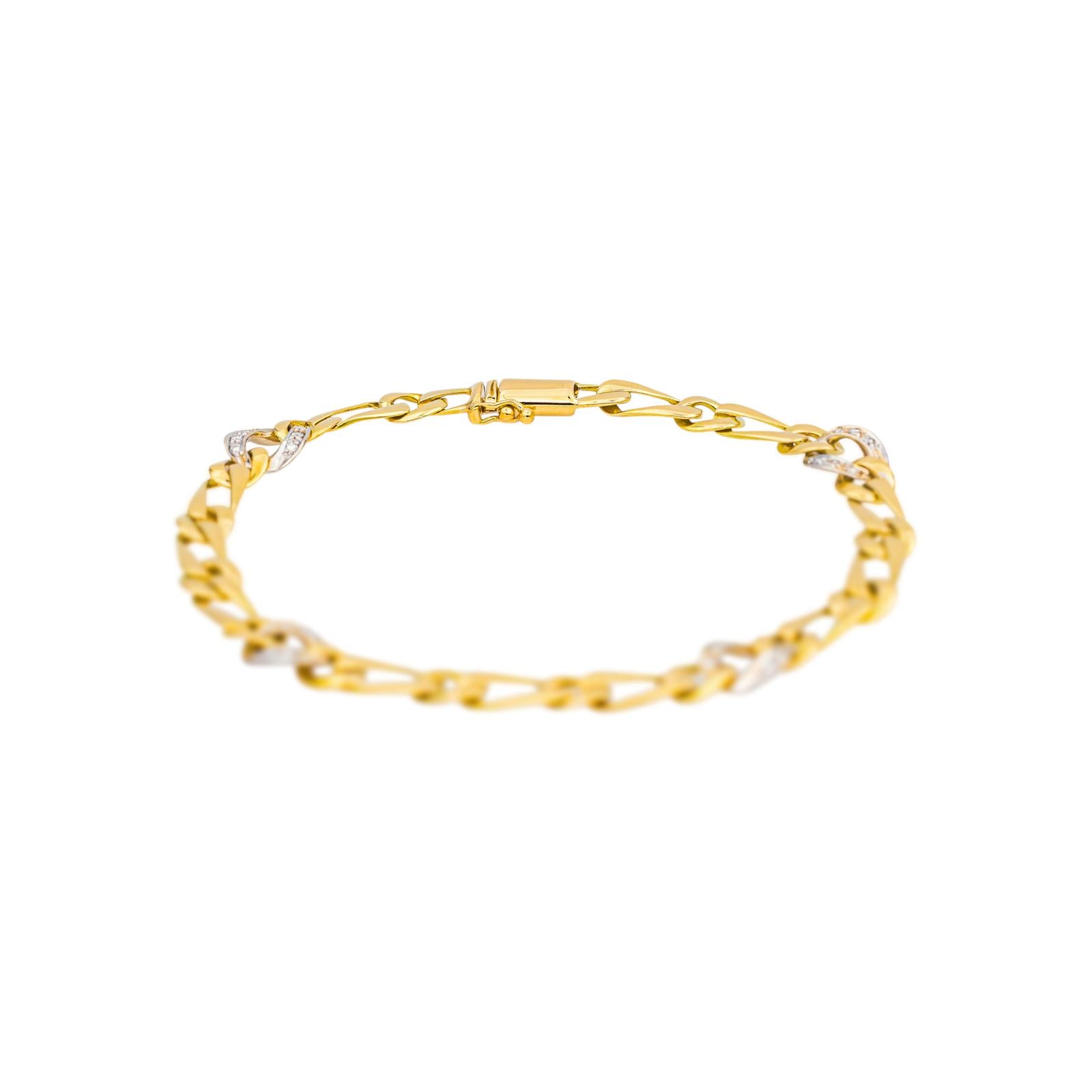 Bracelet Maille gourmette Or jaune Diamant
