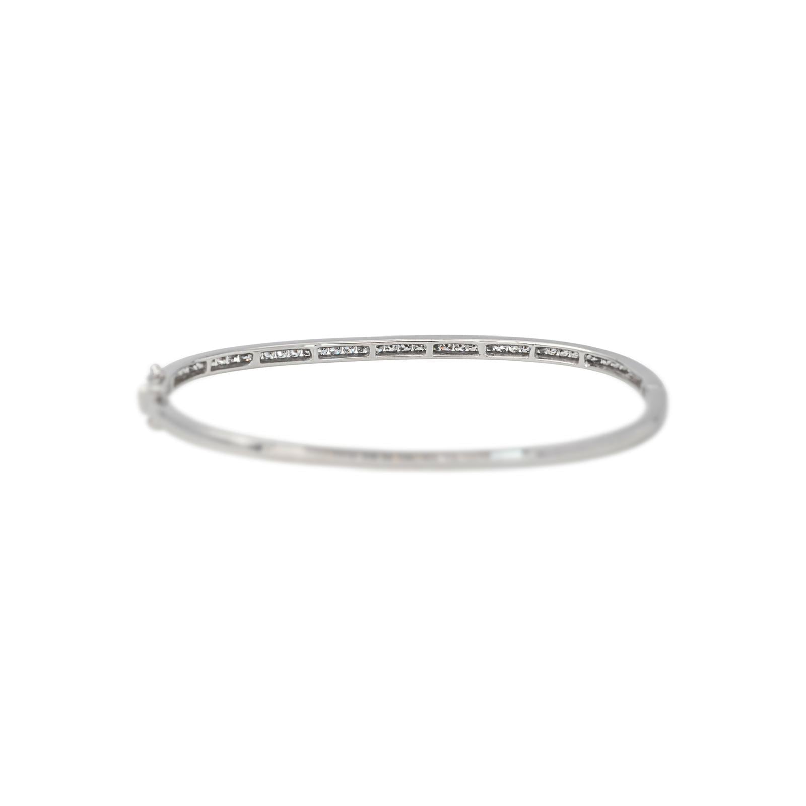 Bracelet Jonc Or blanc Diamant