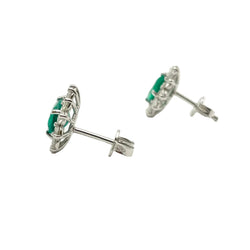 White Gold Earrings with Emeralds and Diamonds