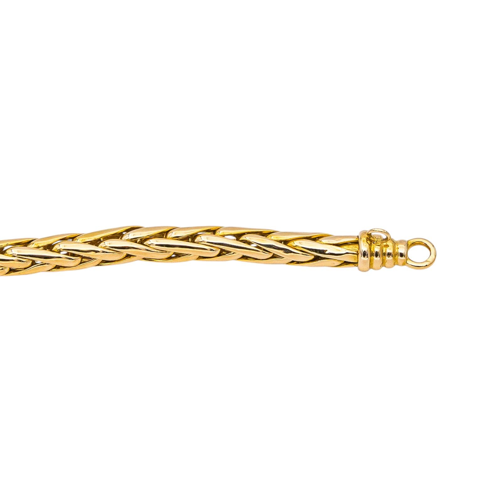 Yellow Gold Palm Leaf Link Necklace