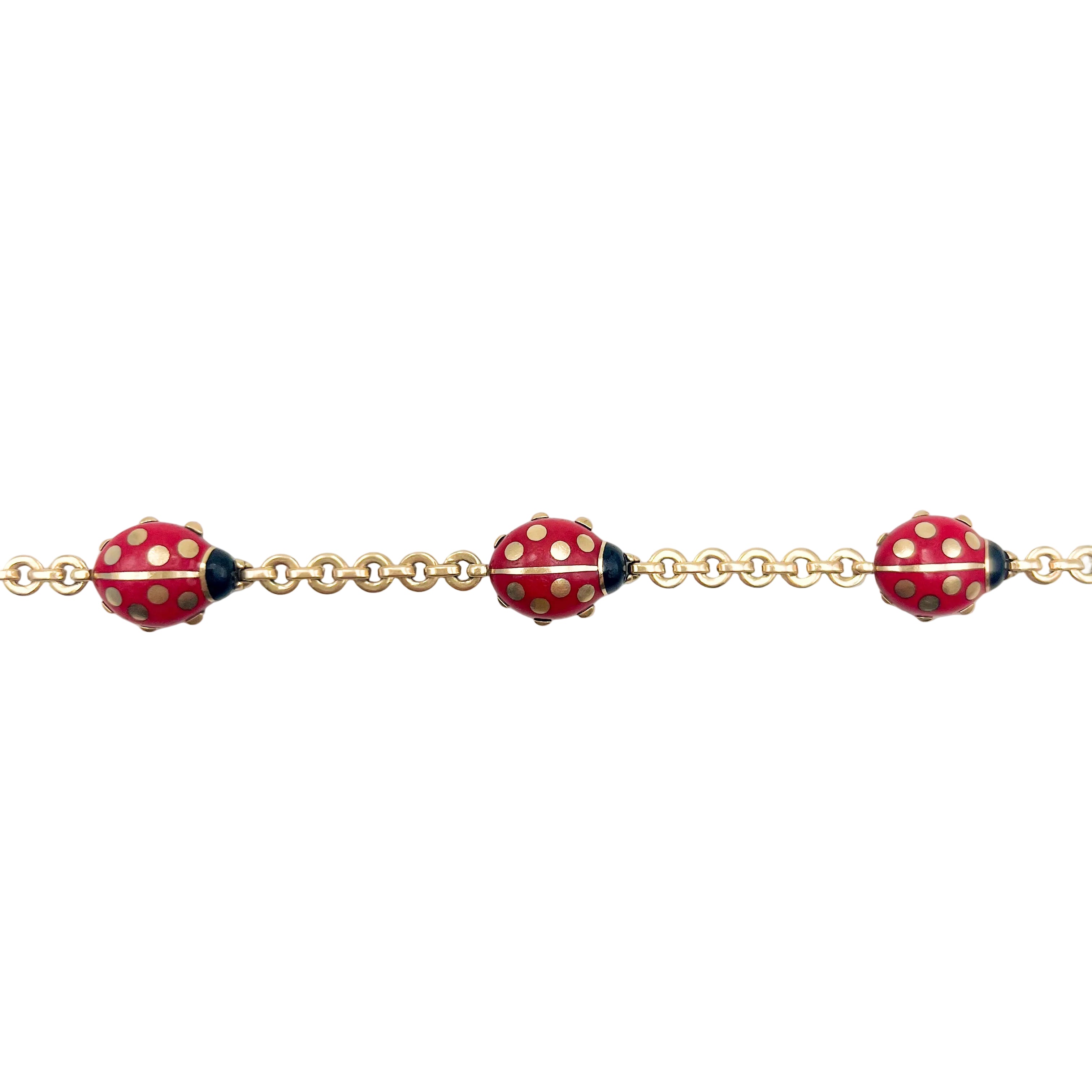CARTIER "Ladybugs" Bracelet in yellow gold and Enamel