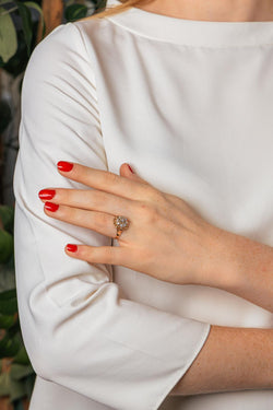 Bague Marguerite Or rose Diamant