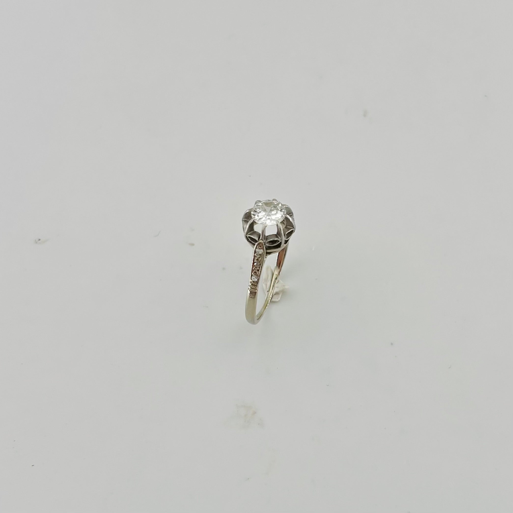 Solitaire Ring in White Gold, Platinum, and Diamonds