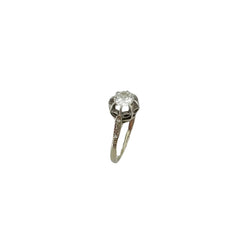 White Gold Solitaire Ring with Diamonds