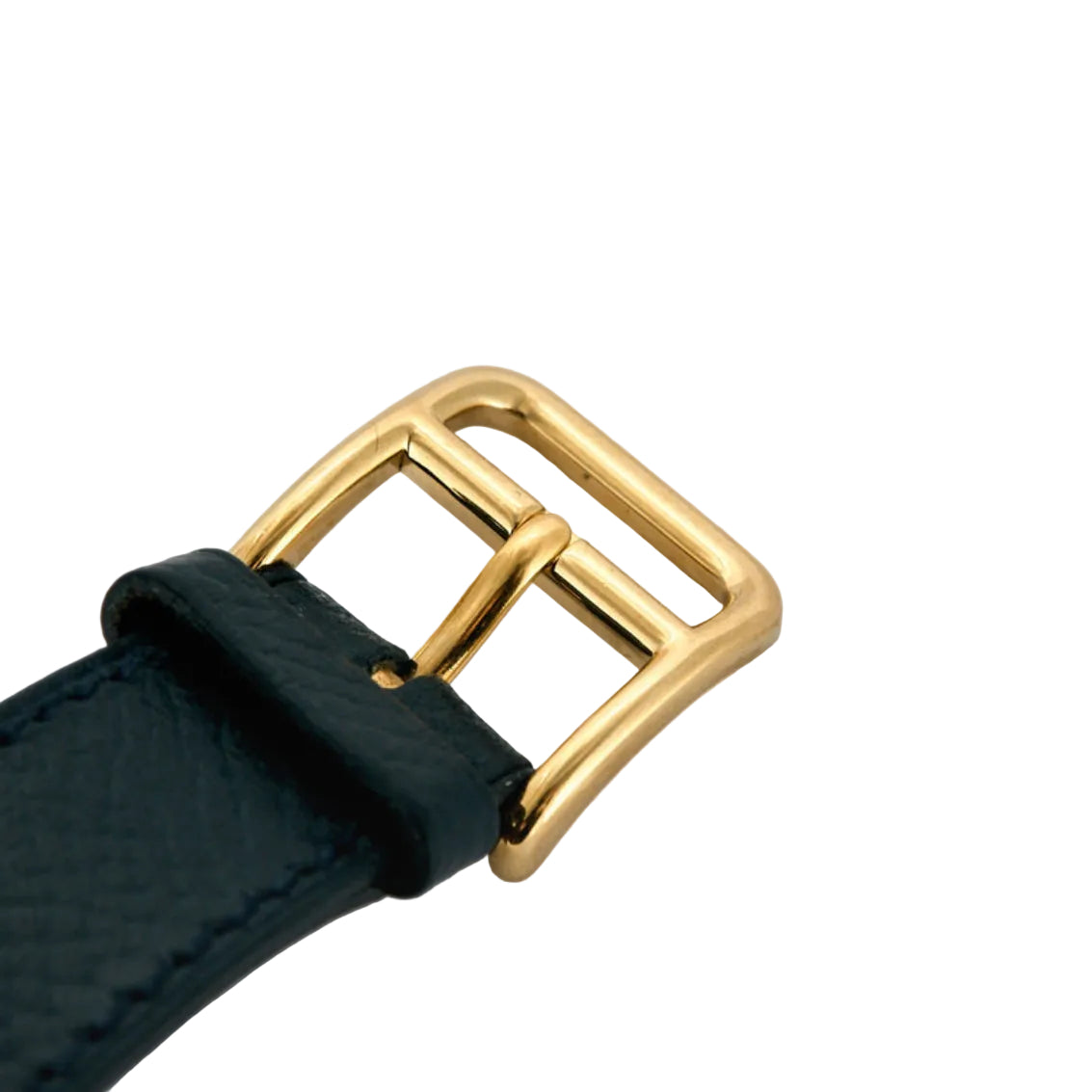 Watch Hermès "Medor" - Blue leather and gold plated