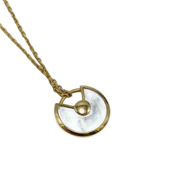 CARTIER "Amulette" Pendant Necklace in white gold, mother-of-pearl, and diamonds