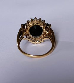 Ring Marguerite in yellow gold, sapphires and diamonds