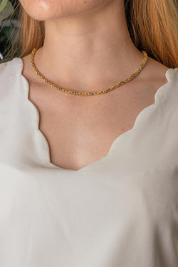 Yellow Gold Twisted Link Necklace