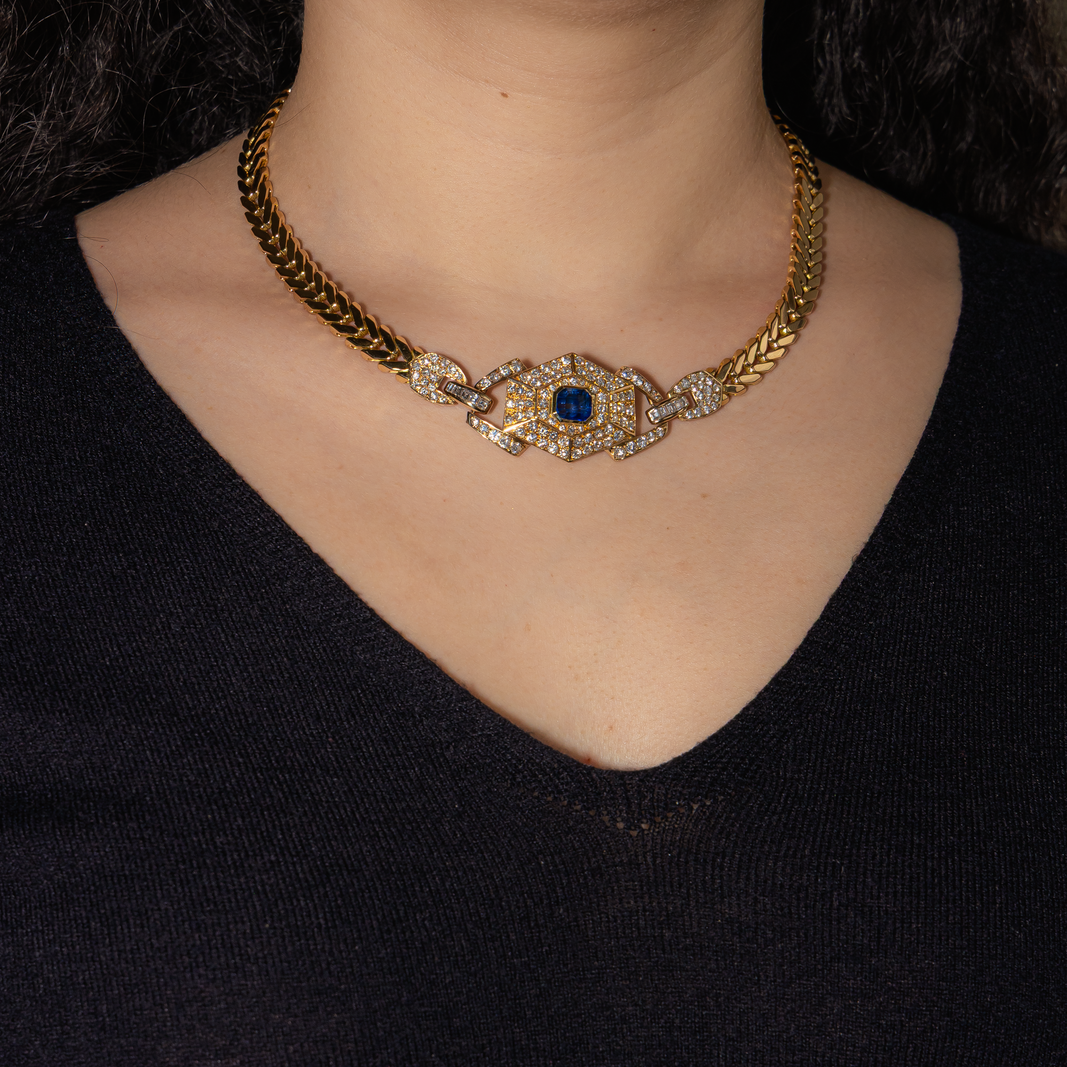 Collier  Or jaune  Saphir 