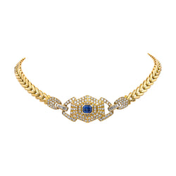 Collier  Or jaune  Saphir 