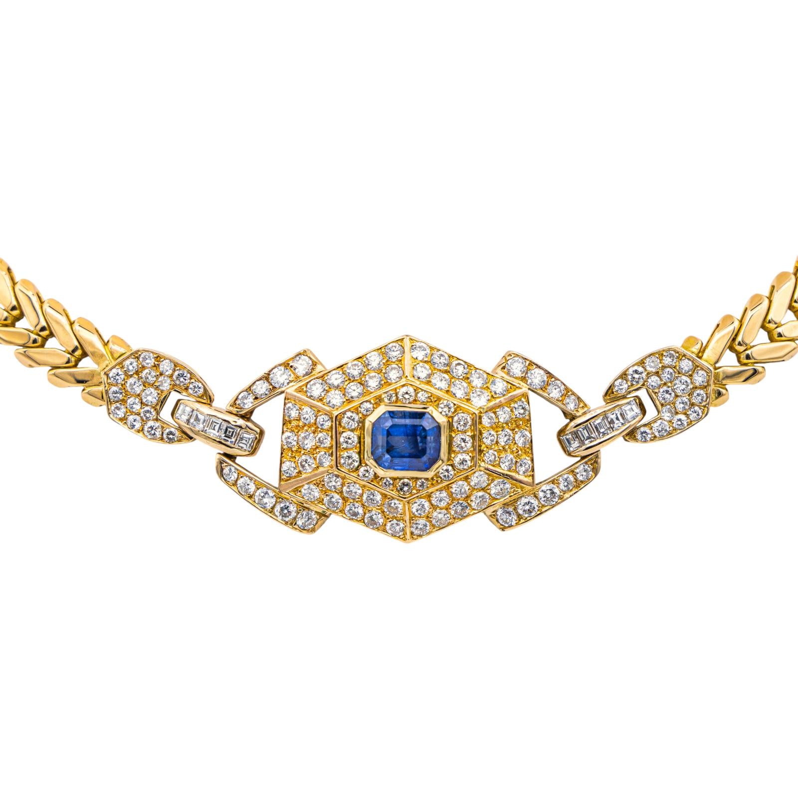 Collier  Or jaune  Saphir 