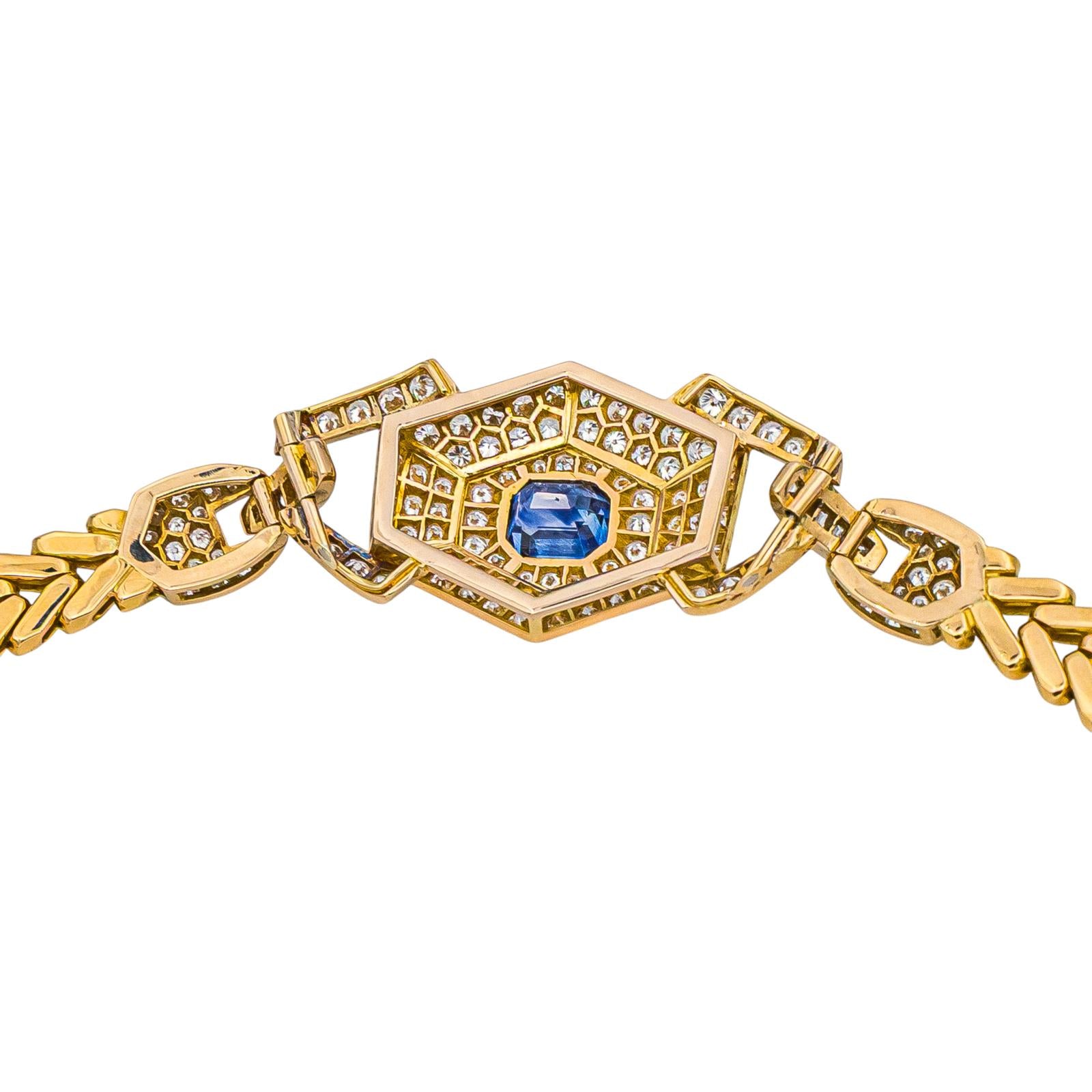 Collier  Or jaune  Saphir 